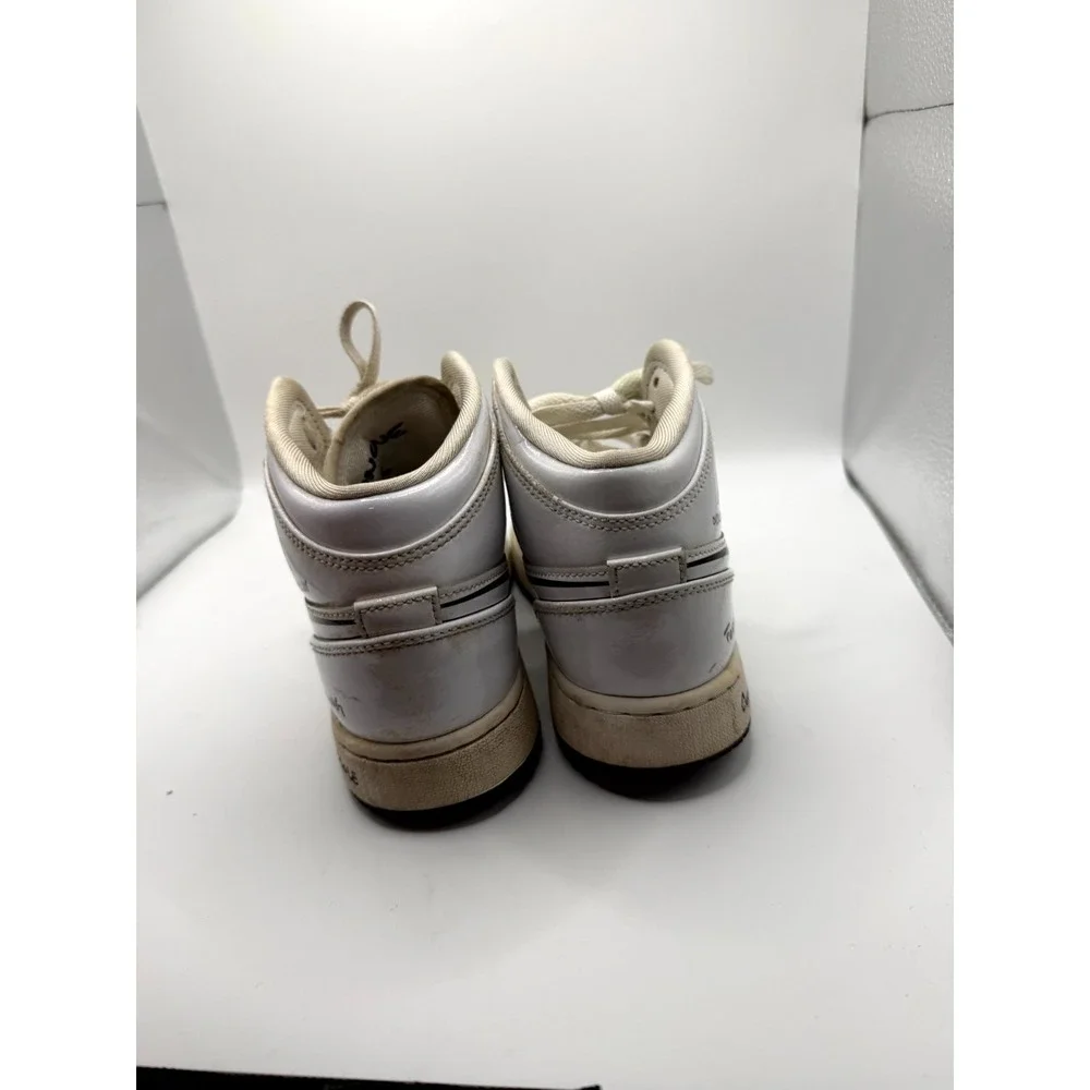 Nike Air Jordan 1 Mid GS Schematic DQ1864-100 Kid 4.5 Sneaker White Leather Shoe